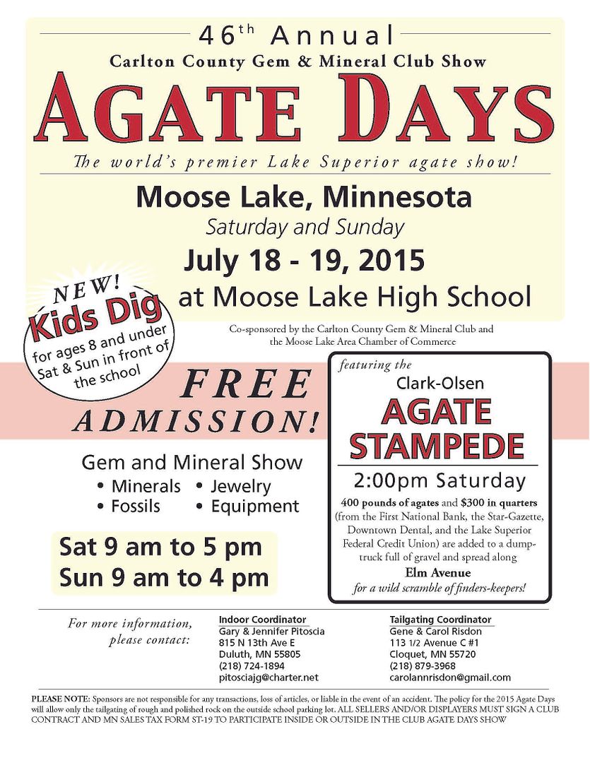 Anybody going to Moose Lake Agate Days Rock Tumbling Hobby